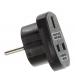 UK 3-Pin to EU Euro 2-Pin Mains Adapter / Travel Plug - Black